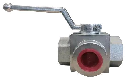 3 Way L Port Hydraulic Ball Valve BSPP Female