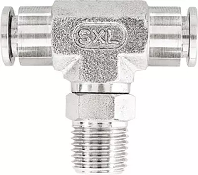 316L SS Push-In Male Swivel Branch Tee - BSPT