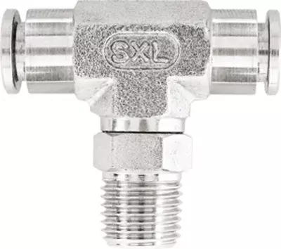 316L SS Push-In Male Swivel Branch Tee - BSPT