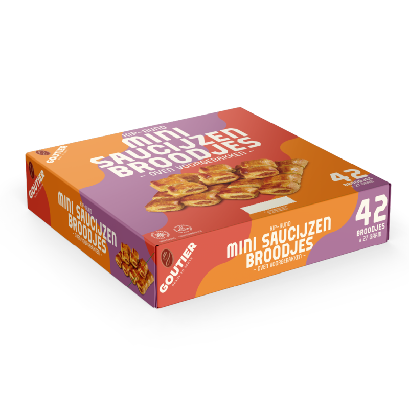Goutier Roomboter Mini Saucijzenbroodjes 42 stuks // 6 CE per HE