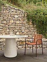 Sweep Dining Chair in Rust/Cinnamon with the Mistral Dining Table