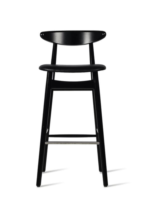 Teo Bar Stool Black Vegan Leather Seat Teo Bar Stool Black Vegan Leather Seat