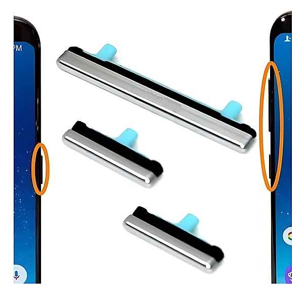 For Samsung Galaxy S8 , S8 Plus - Volume Power Bixby External Buttons - Arctic Silver