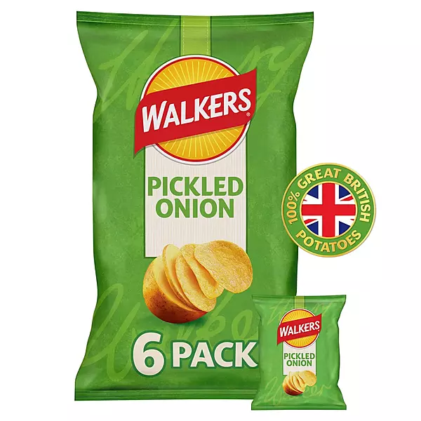Walkers Pickled Onion 6pk