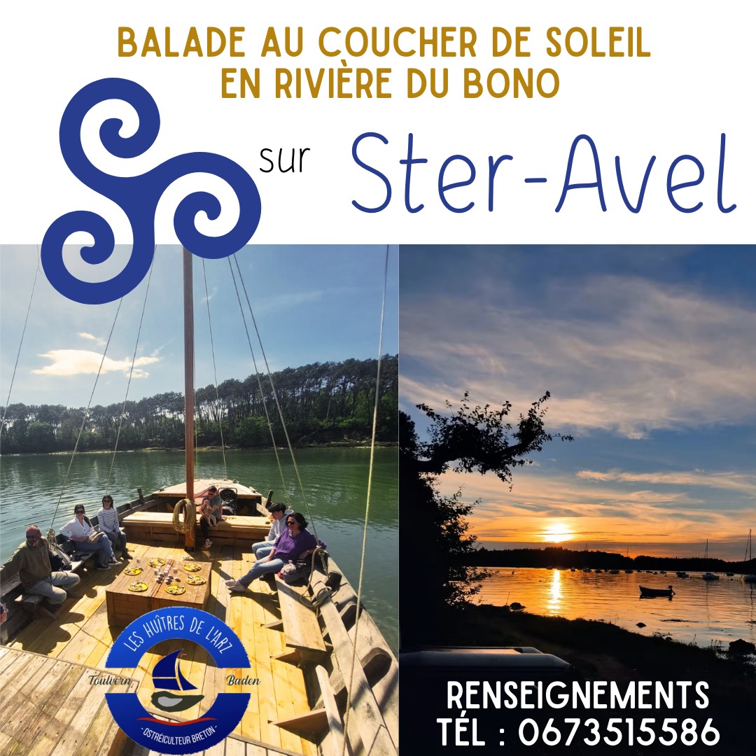 Balade Au Coucher de Soleil avec la Ster Avel en Rivières d'Auray et du Bono Balade Au Coucher de Soleil avec la Ster Avel en Rivières d'Auray et du Bono