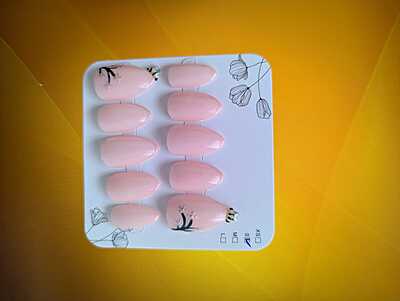 Light Baby Pink Springtime Floral with 3D Bees