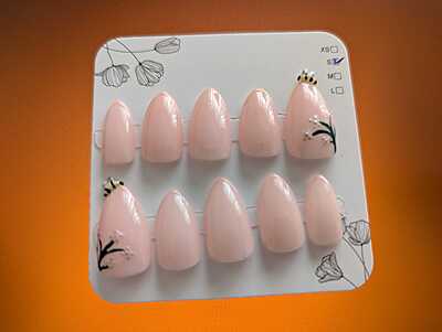 Light Baby Pink Springtime Floral with 3D Bees