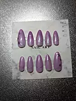 Purple Flower with Silver Floral Curve Touch