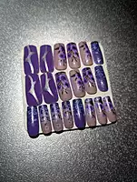 Dark Purple with Silver Curve & Floral Design