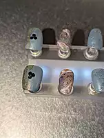 Sky Blue Marble with Silver Glitter & Wave