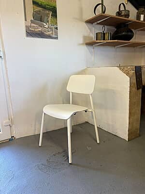 Studie Dining Chair Cotton White-Floor Stock