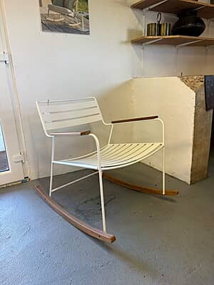 Surprising Rocking Chair Cotton White-Floor Stock