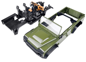 1/10Wild-Defender Body RD110-4N Open Version 313mm w/interior kits(Rofu green) 1/10Wild-Defender Body RD110-4N Open Version 313mm w/interior kits(Rofu green)