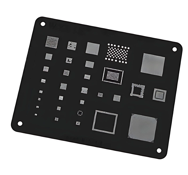 iPad 6th Gen (2018) - Air 2 - Mini 4 - Wylie BGA Square Hole Reballing Stencil - Black