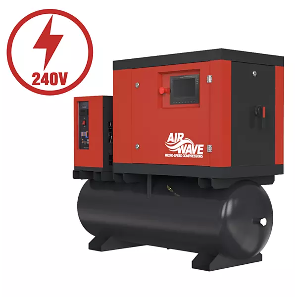 MICRO-SPEED MTD Series Receiver Mounted Variable Speed Screw Air Compressor with Integrated Dryer – 4kW to 5.5kW, 200L