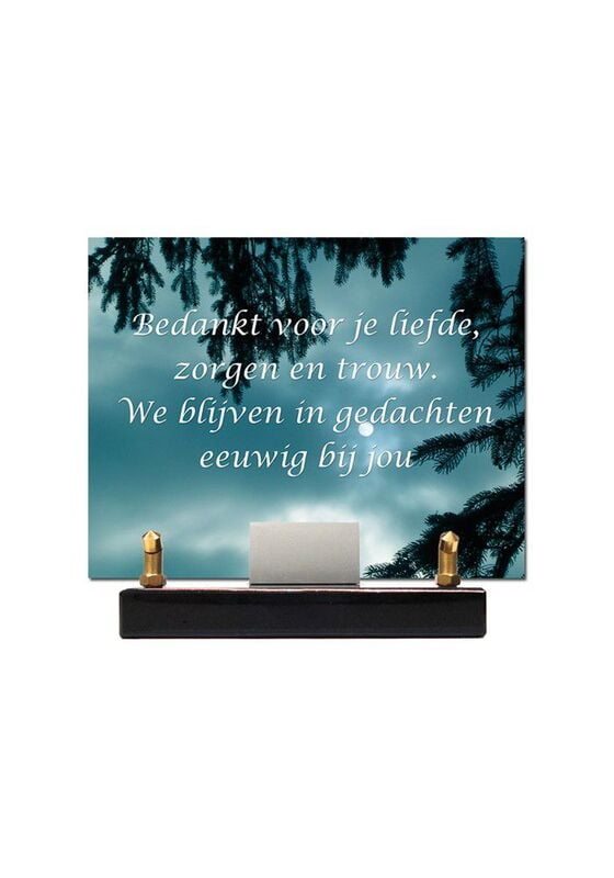 Glazen gedenksteentje met tekst Glazen gedenksteentje met tekst