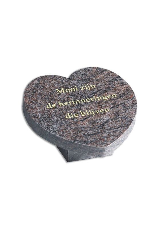 klein graniet hartje met tekst
