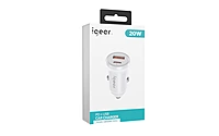 iGear PD + USB 20W Car Charger - White