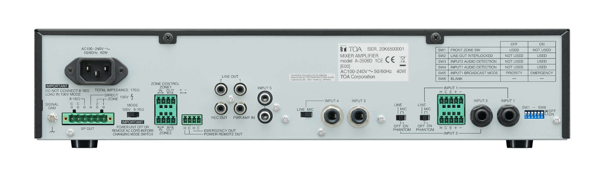TOA A-3548D Digital Mixer Amplifier 480W