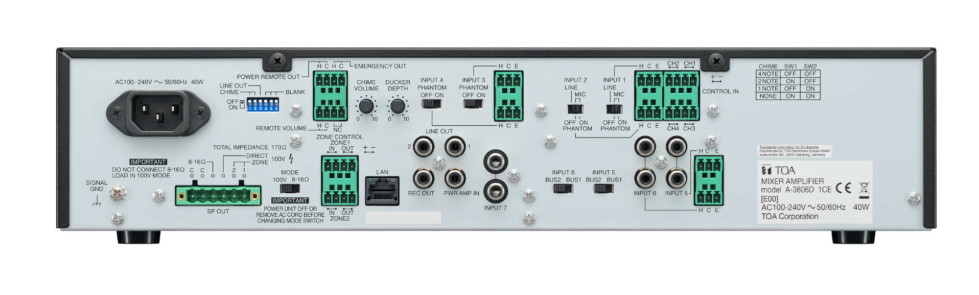 TOA A-3612D Digital Mixer Amplifier 120W