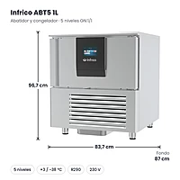 Abatidor de temperatura 5 niveles GN 1/1 Infrico ABT5 1L – medidas