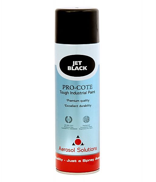 Aerosol Solution Pro-cote Jet Black Paint