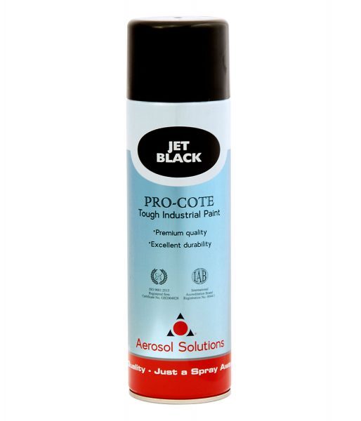 Aerosol Solution Pro-cote Jet Black Paint