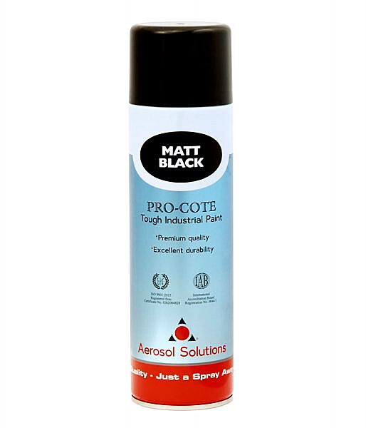 Aerosol Solution Pro-cote Matt Black Paint