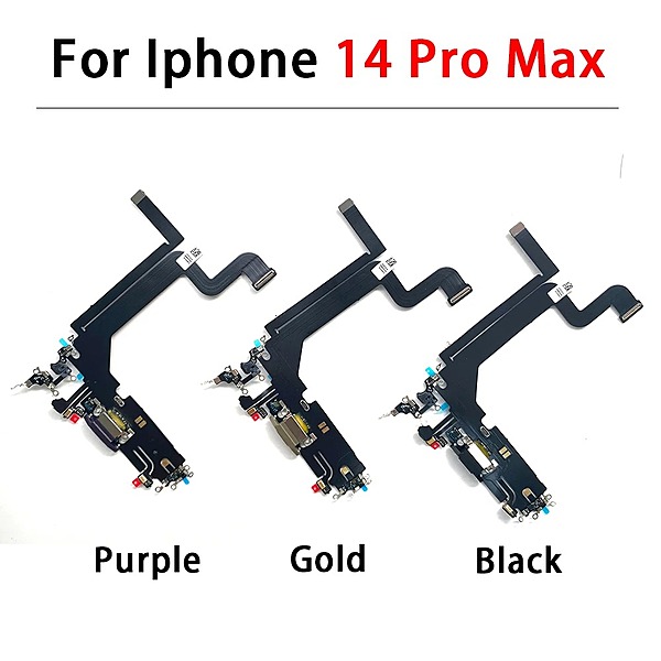 Genuine iPhone 14 Pro Max - Replacement Charging Port Flex Cable With Microphone - Original - Reclaimed - Purple