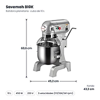 Medidas Savemah B10K: 45.2 x 43.2 x 60.6 cm