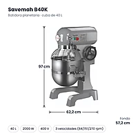 Medidas Savemah B40K: 62.2 x 57.2 x 97 cm