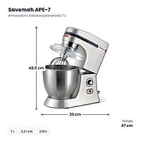 Amasadora batidora planetaria 7 L Savemah APE-7 – medidas