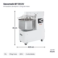 Medidas Savemah IBT 30 2V: 43.5 x 75 x 81 cm