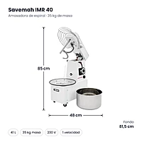 Amasadora de espiral 41 L cabezal abatible Savemah IMR 40 – medidas