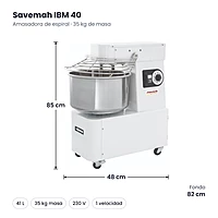 Amasadora de espiral 41 L Savemah IBM 40 – medidas