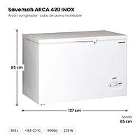 Medidas Savemah ARCA 420 INOX: 127 x 65 x 85 cm