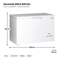 Medidas Savemah ARCA 620 ALU: 160 x 65 x 85 cm