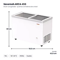 Medidas Savemah ARCA 4SG: 56.5 x 62.5 x 83 cm