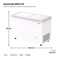 Medidas Savemah ARCA 5S: 86.5 x 62.5 x 83 cm