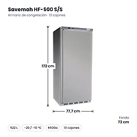 Medidas Savemah HF-500 S/S: 77.7 x 73 x 172 cm