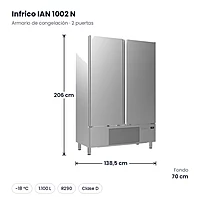Armario de congelación 2 puertas 1.100 L Infrico IAN 1002 N – medidas