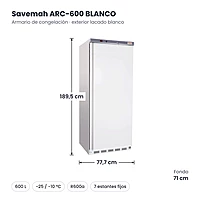 Medidas Savemah ARC-600 BLANCO: 77.7 x 71 x 189.5 cm