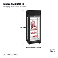 Armario de maduración de carne Dry Aging 780 L Infrico AMC 8714 XL – medidas