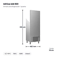 Armario de refrigeración 1 puerta 500 L Infrico IAN 501 – medidas