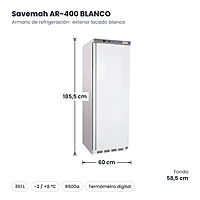 Medidas Savemah AR-400 BLANCO: 60 x 58.5 x 185.5 cm