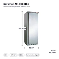 Medidas Savemah AR-400 INOX: 60 x 58.5 x 185.5 cm
