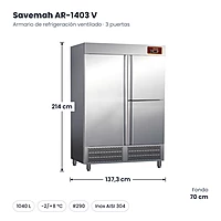 Medidas Savemah AR-1403 V: 137.3 x 70 x 214 cm
