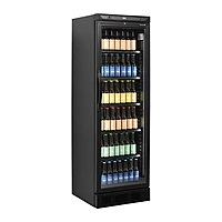 Armario expositor de bebidas TefCold CEV425 BLACK negro con puerta de cristal, 345 litros