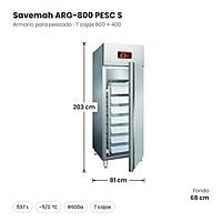 Medidas Savemah ARG-800 PESC S: 81 x 68 x 203 cm