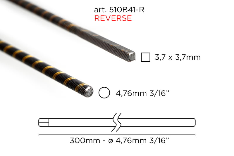 Reverse Flex Shaft (4.76mm Reverse-300mm-Round/Square) Reverse Flex Shaft (4.76mm Reverse-300mm-Round/Square)